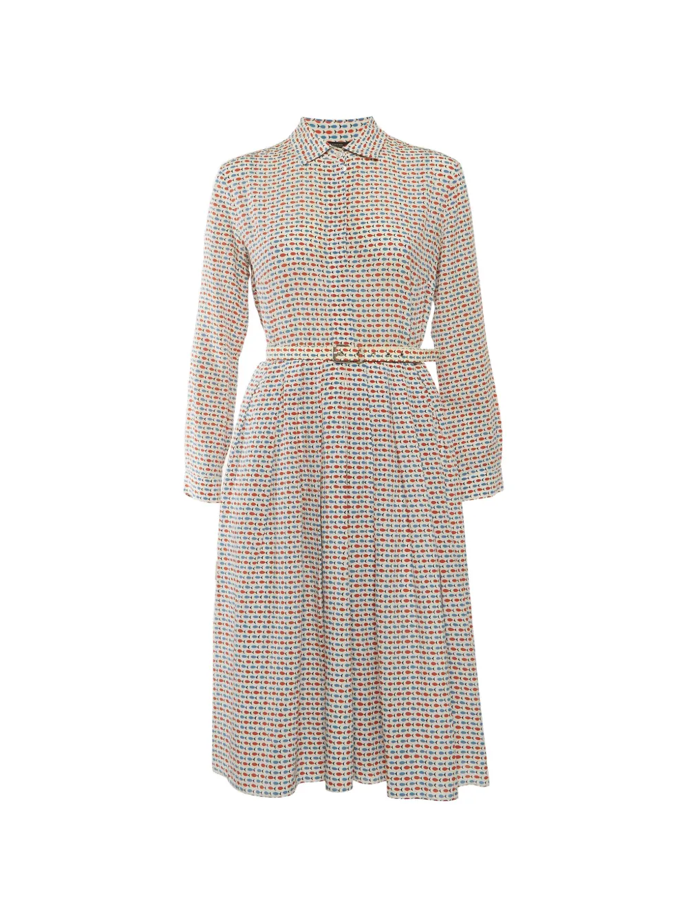 Weekend Max Mara fish-print belted midi dress - Toni neutri