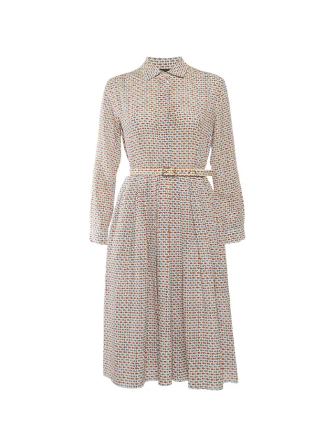 Weekend Max Mara fish-print belted midi dress