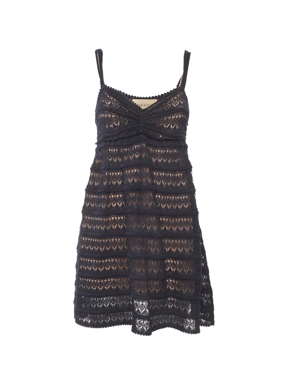 Gucci Pre-Owned open-knit silk mini dress - Blu
