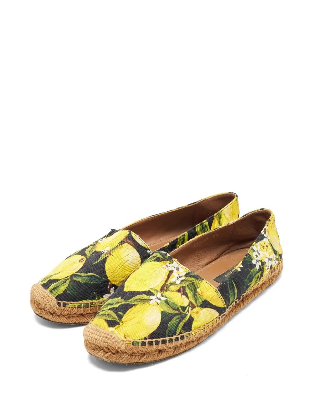 Dolce & Gabbana Pre-Owned Brokat-Espadrilles mit Zitronenmotiv - Gelb