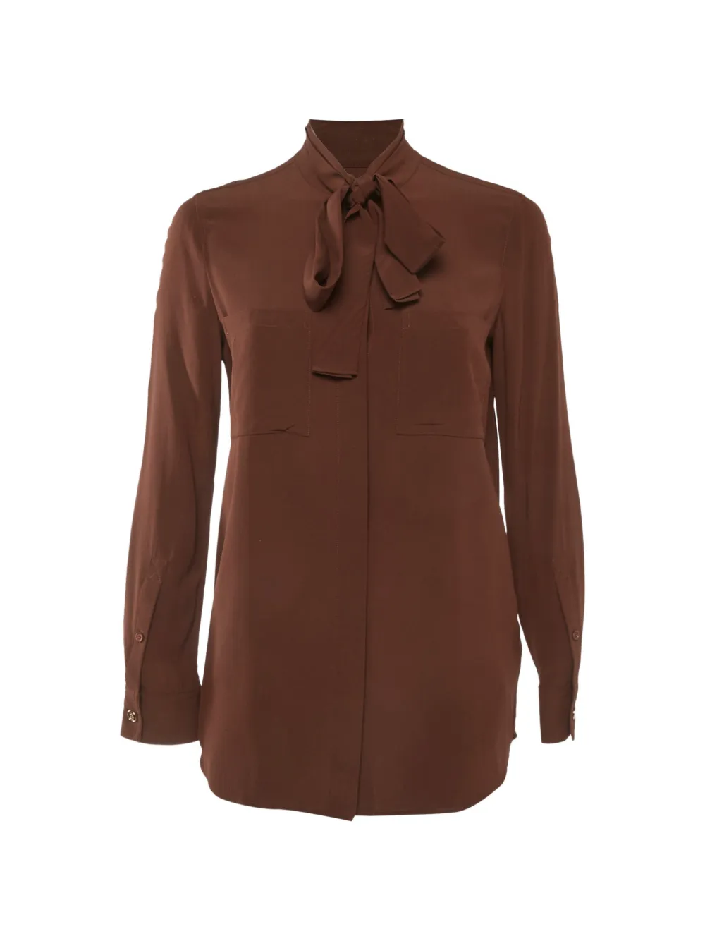 Burberry Pre-Owned neck-tie long-sleeve shirt - Marrone