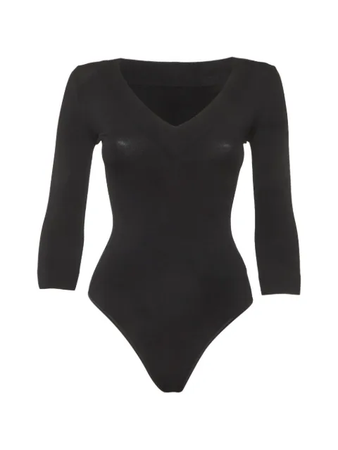 Alaïa Pre-Owned V-neck long-sleeve bodysuit