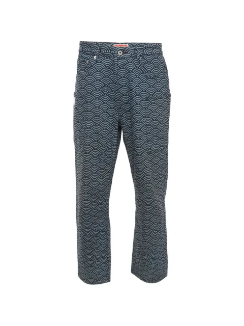 Kenzo Pre-Owned Japanese Seigaiha wave-print cargo jeans