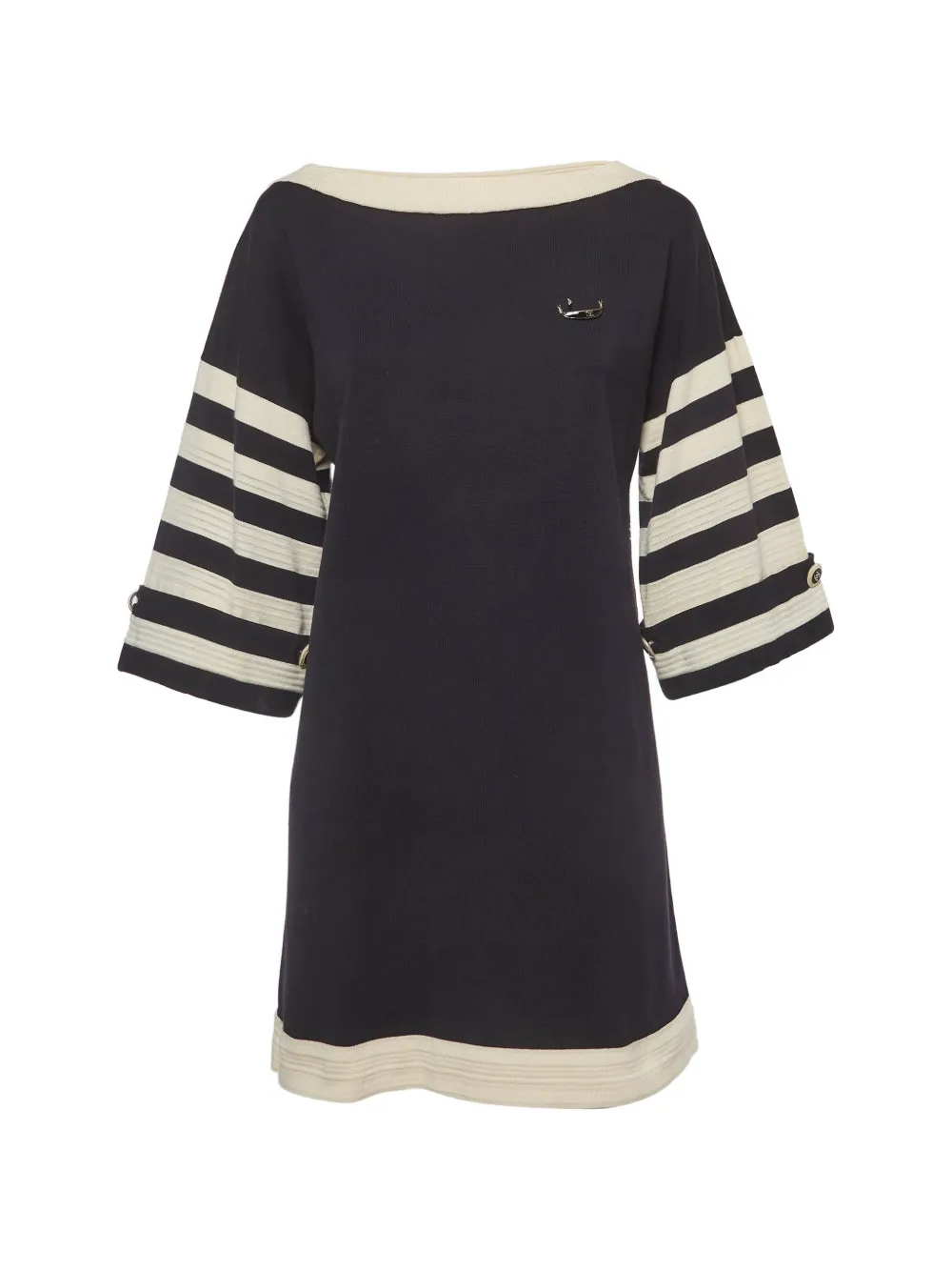 CHANEL Pre-Owned striped mini dress - Blu