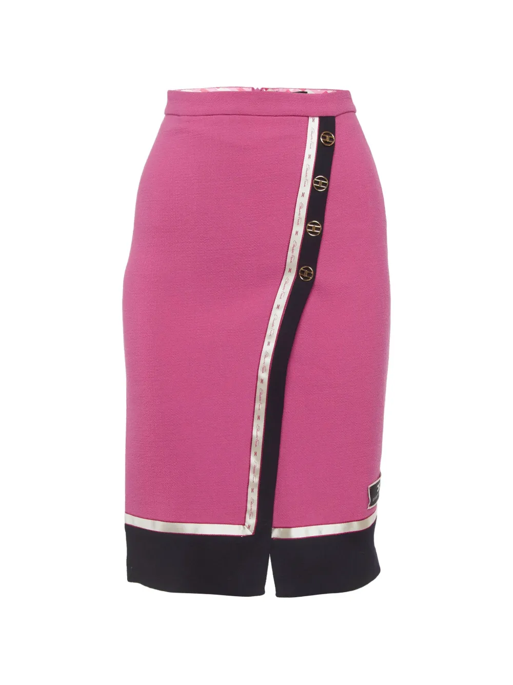 Elisabetta Franchi logo-plaque pencil midi skirt - Rosa