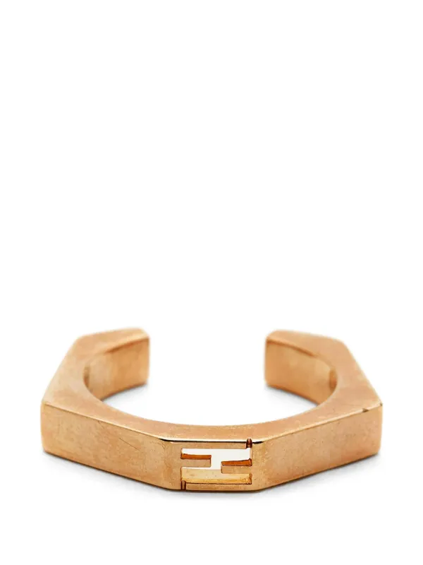Fendi Pre-owned Baguette Hexagonal Ring in Pink