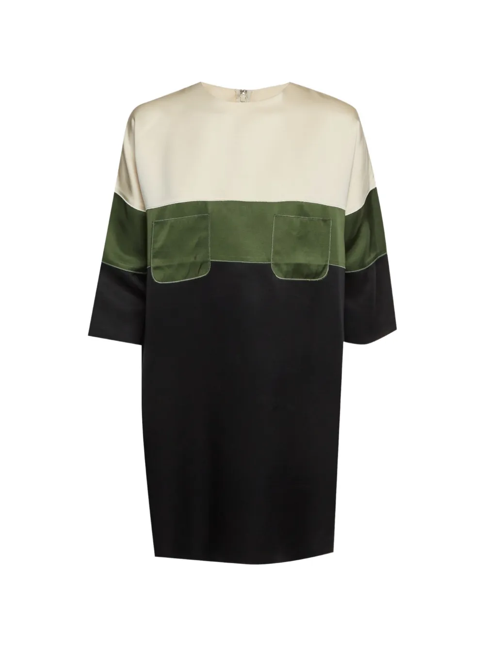 Celine Pre-Owned colorblock shift mini dress - Nero