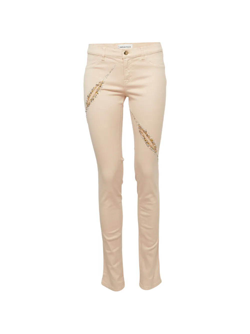 PUCCI Pre-Owned Emilio Light embroidered fitted jeans - Toni neutri