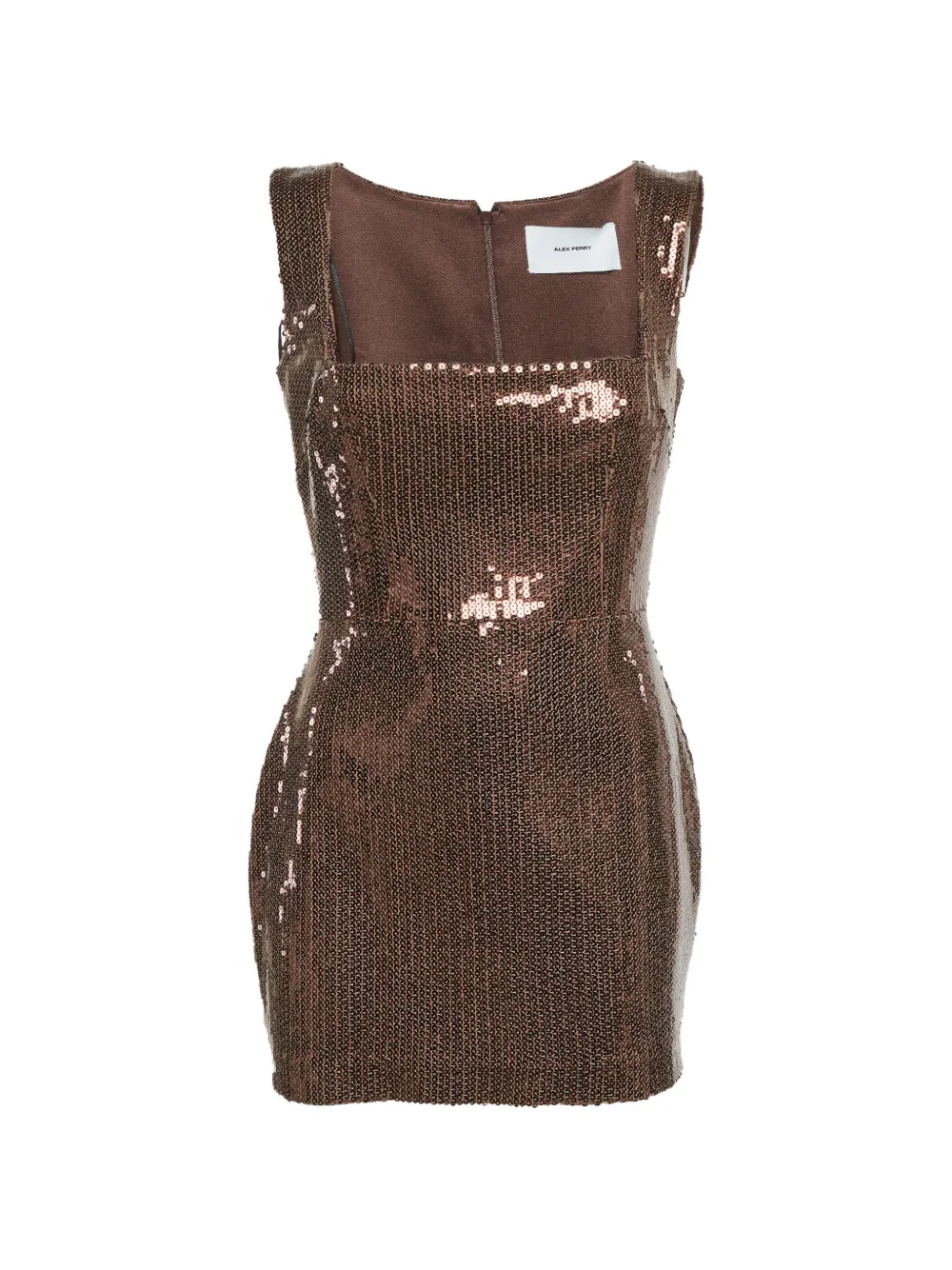 Alex Perry Abito corto Portrait con paillettes - Marrone