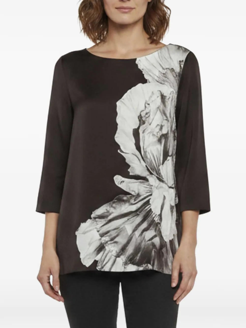 Escada Pre-Owned Sport floral-print long-sleeve blouse - Nero