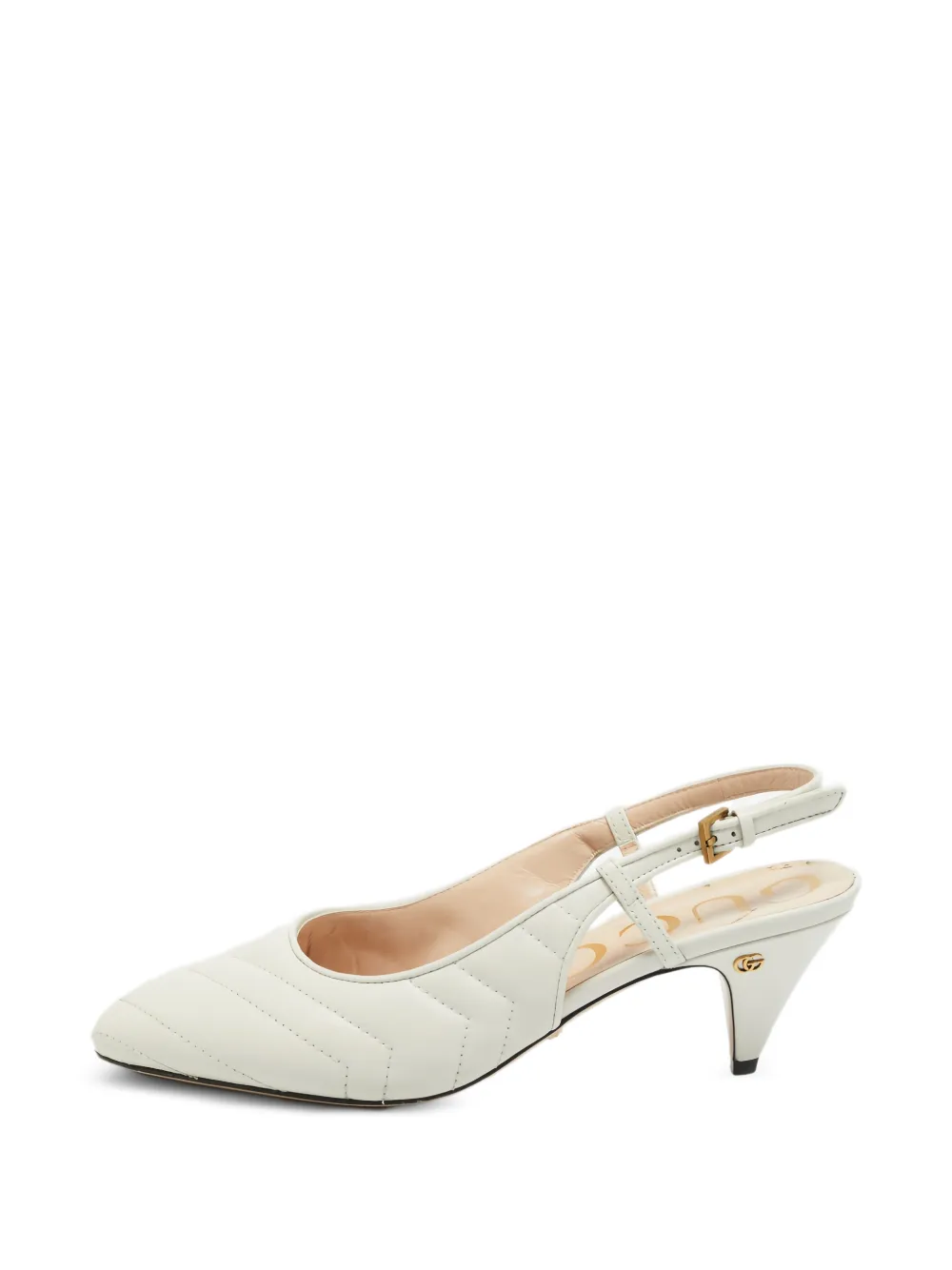Gucci Pre-Owned quilted slingback pumps - Weiß