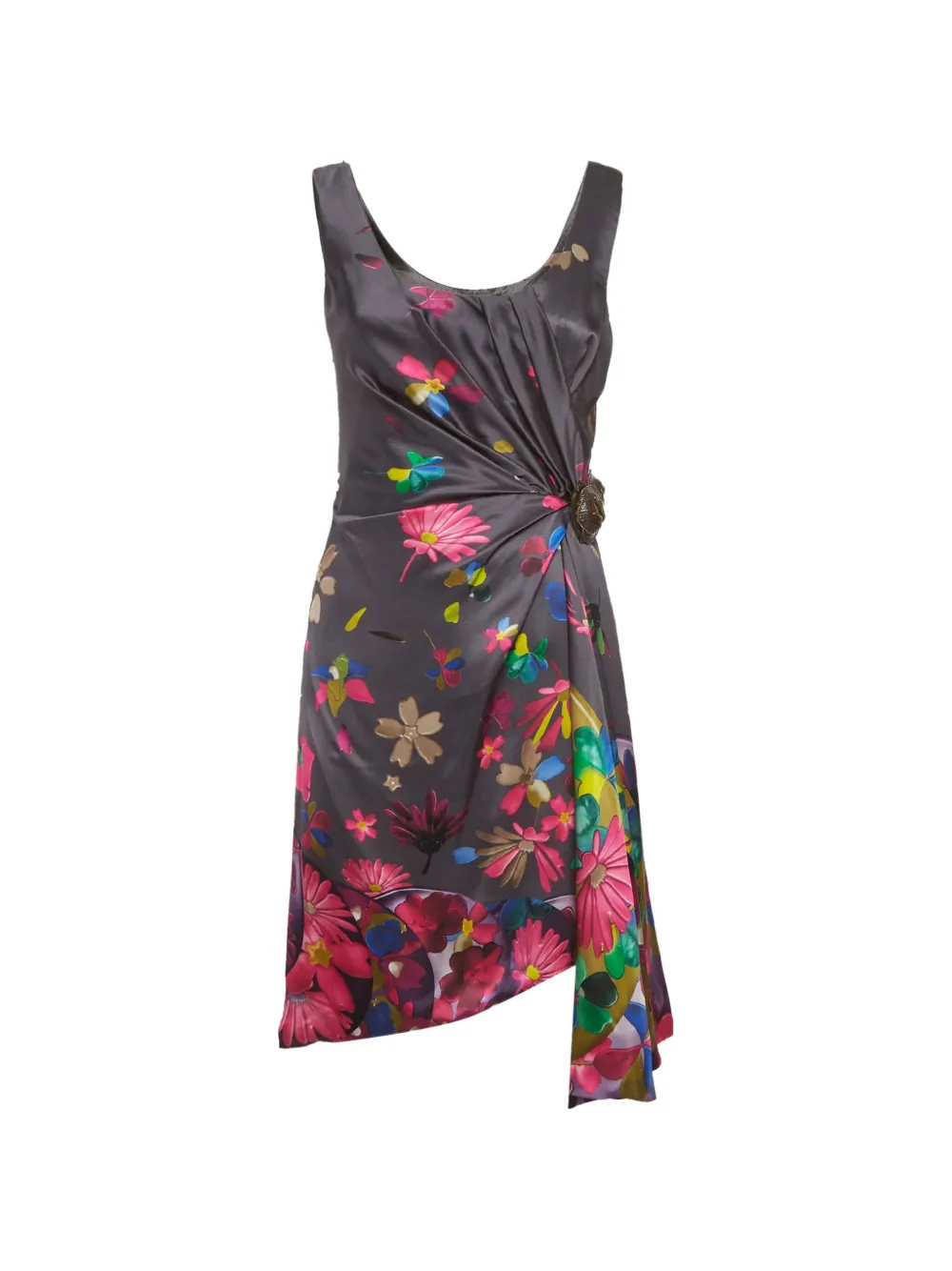 Versace Pre-Owned floral-print mini dress - Grigio