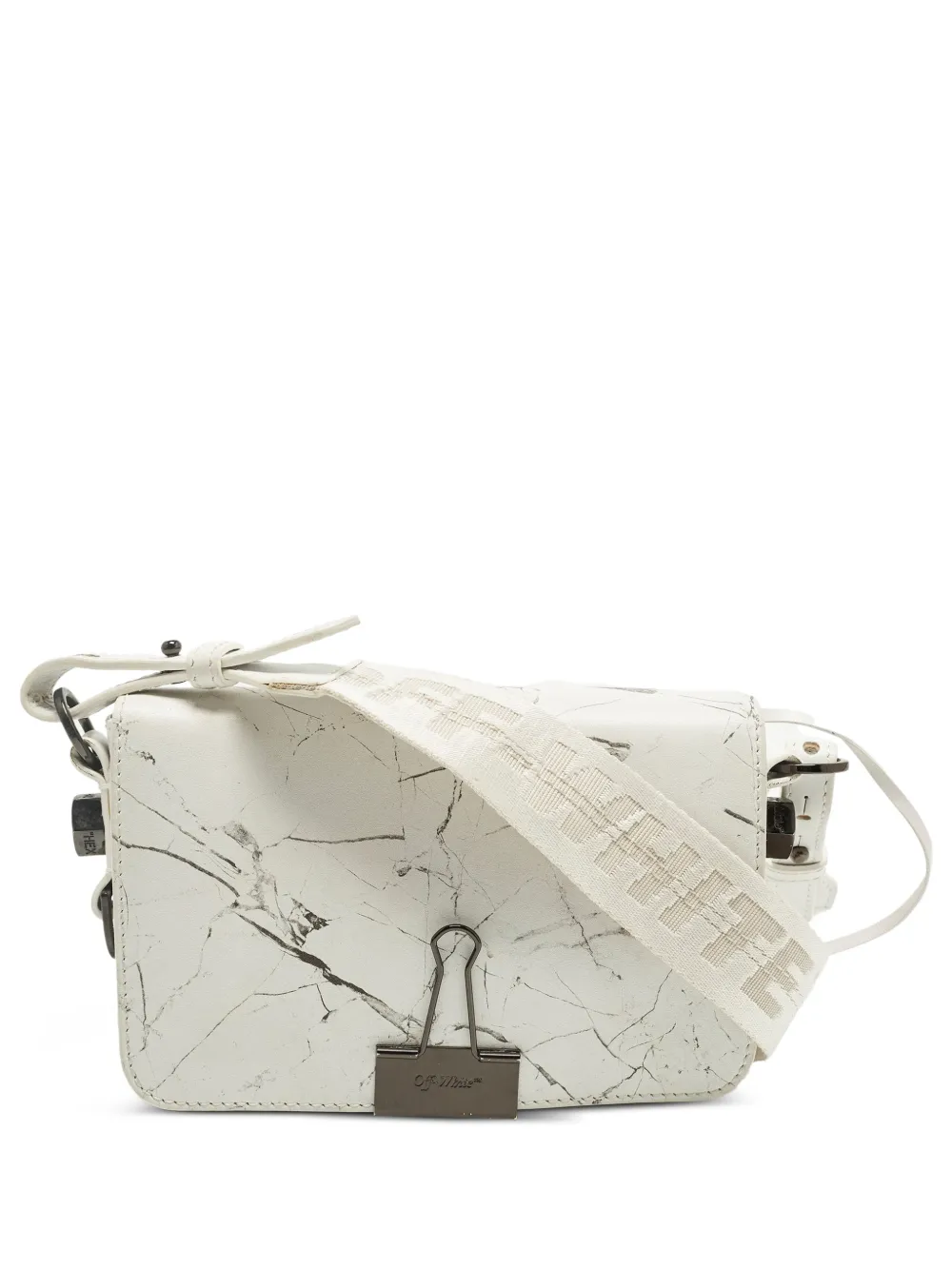 Off-White Pre-Owned Binder Clip cross body bag - Bianco