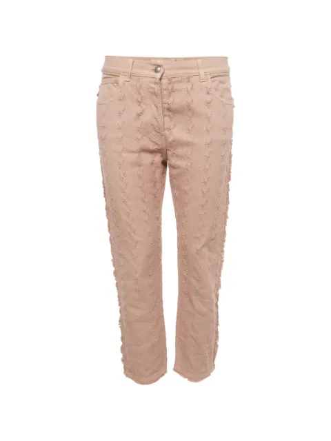 Etro Pre-Owned Etro Pink Denim Distressed Straight Fit Jeans S /Waist 32" 