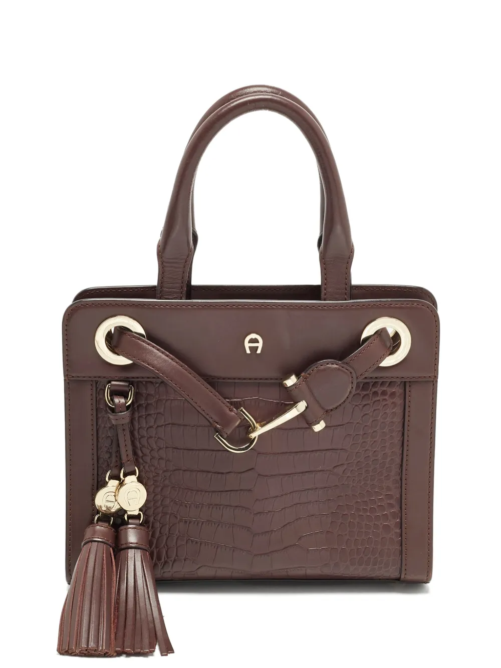 Aigner Vintage sac à main Cavallina à effet peau de crocodile - Rouge Aigner Vintage sac à main Cavallina à effet peau de crocodile - Rouge