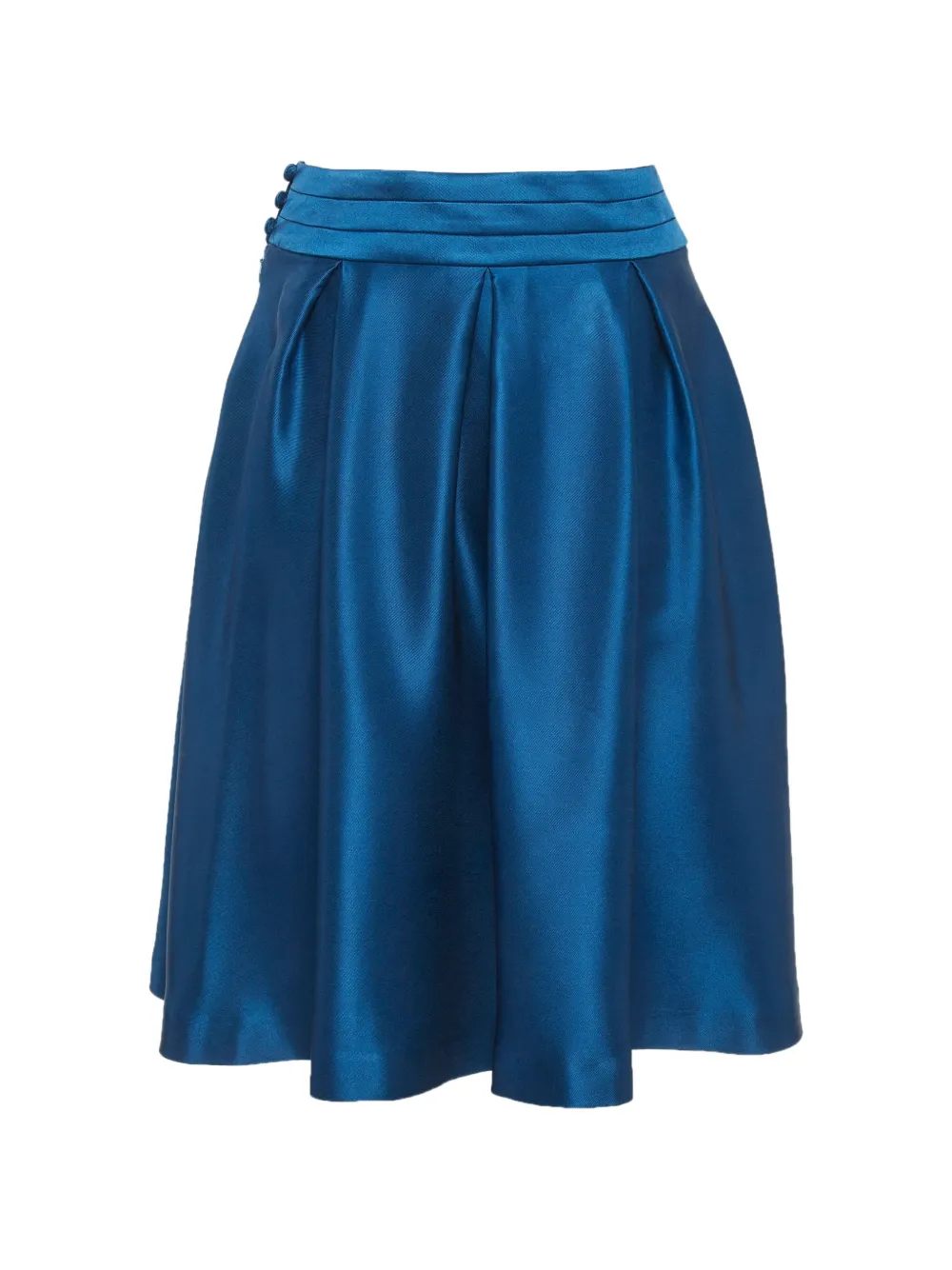 Pre-owned Celine Pleated A-line Mini Skirt In Blue
