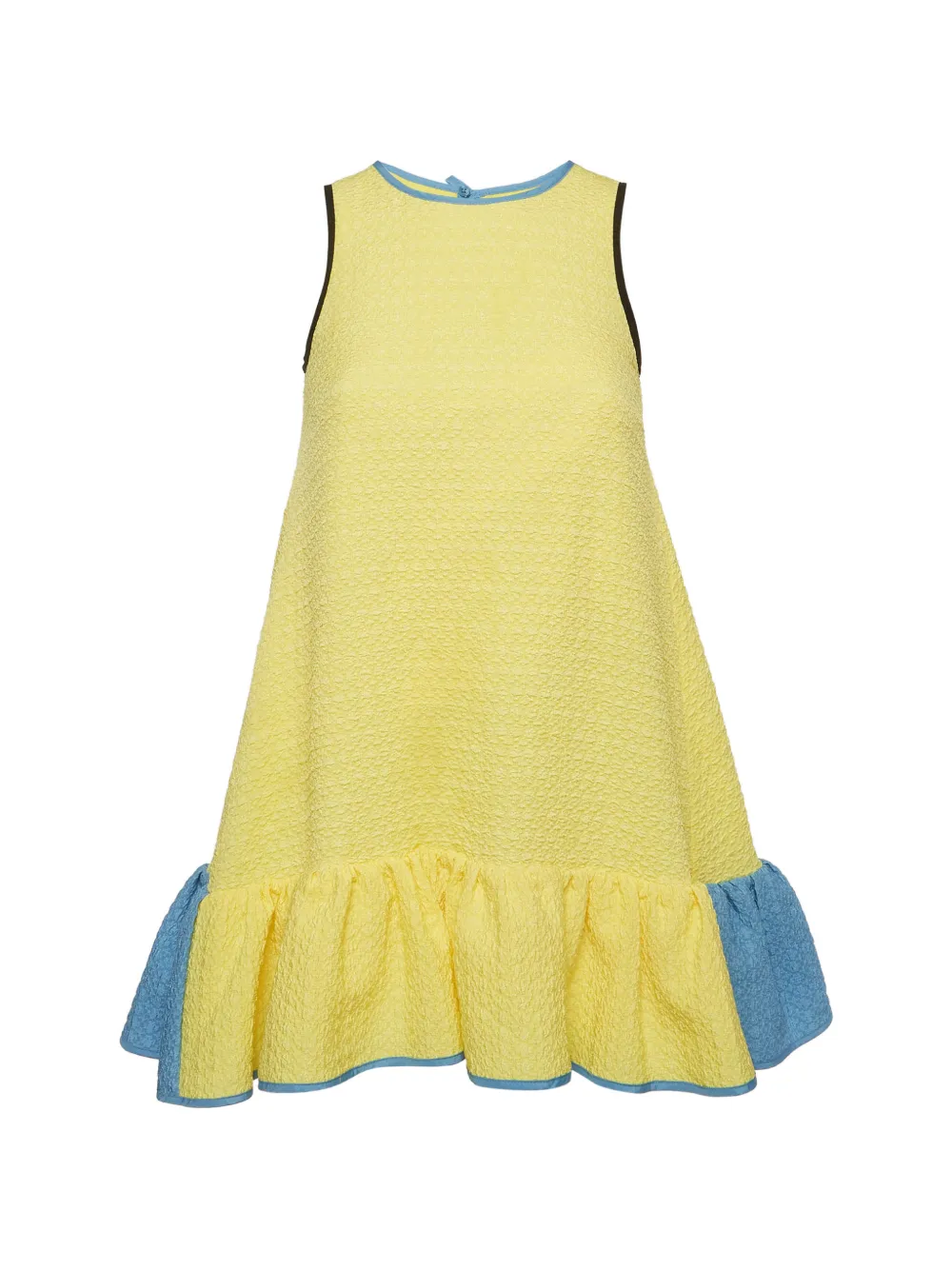 Victoria Beckham ruffled textured midi dress - Giallo