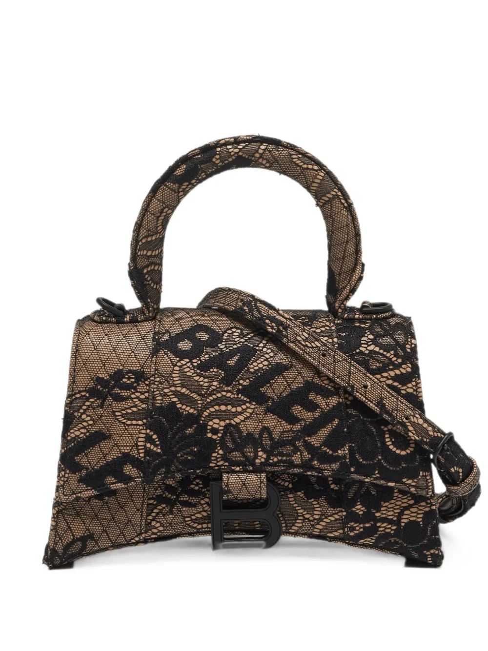Balenciaga Pre-Owned XS Hourglass lace shoulder bag - Nero