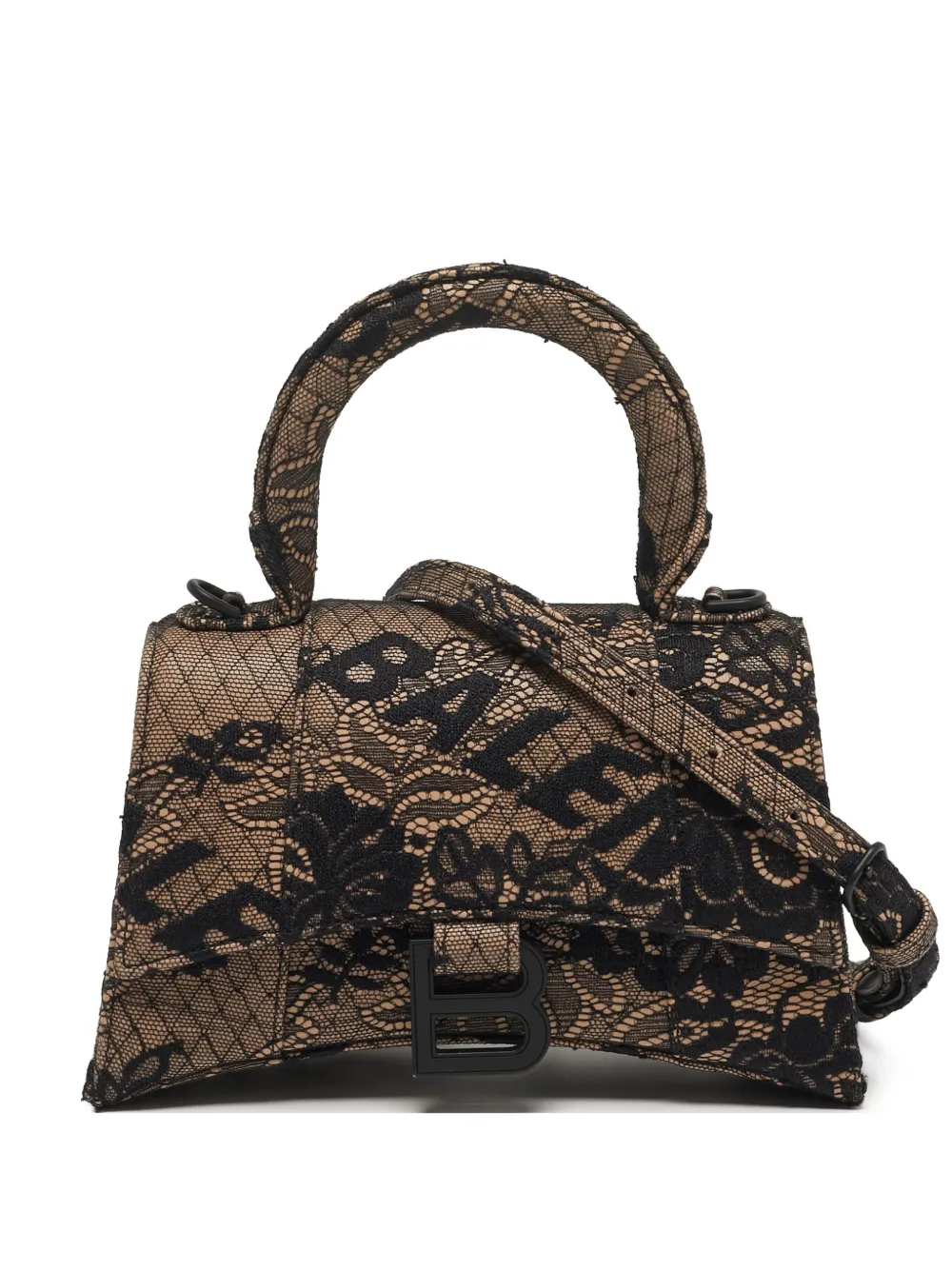 Balenciaga Pre-Owned XS Hourglass lace shoulder bag - Schwarz