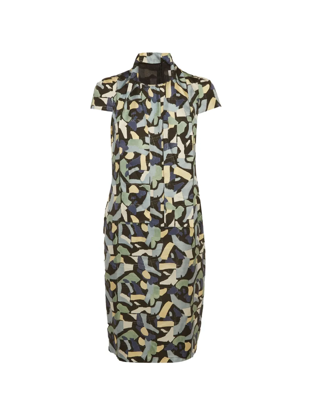 Max Mara cape-sleeve satin mini dress - Nero