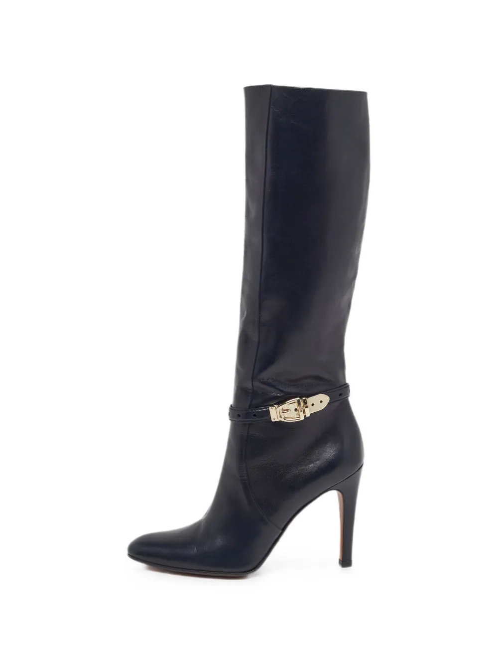 Gucci Pre-Owned Elizabeth buckled knee-length heeled boots - Blau
