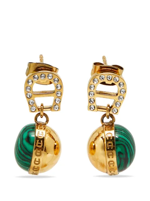 Aigner Kids crystal-embellished logo earrings