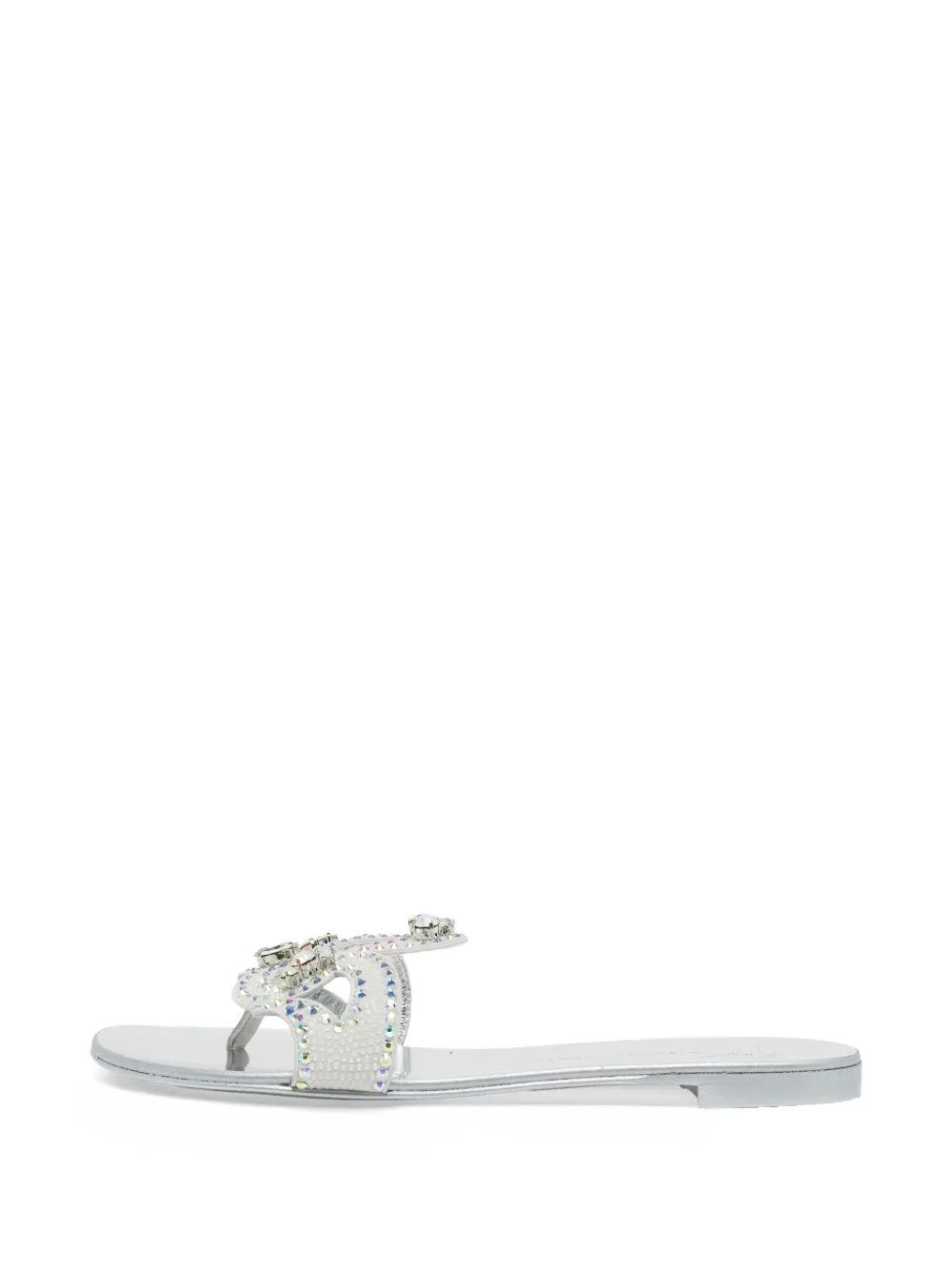 Giuseppe Zanotti Vintage Turchesite crystal-embellished flat sandals - Bianco