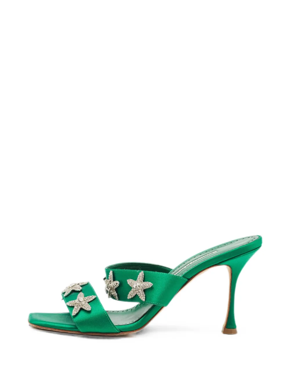 Manolo Blahnik Verzierte Ostriamu Sandalen - Grün