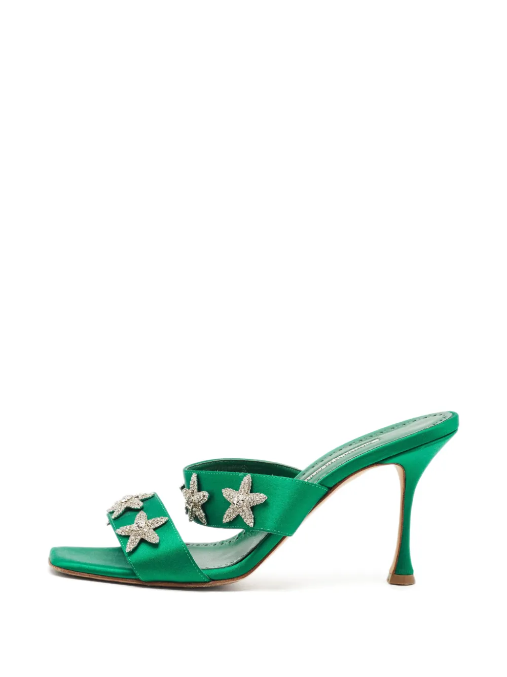 Manolo Blahnik Verzierte Ostriamu Sandalen - Grün