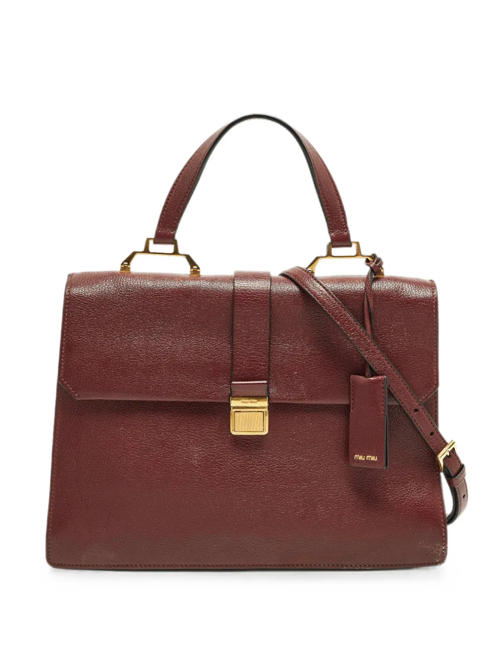 Miu Miu Pre-Owned Madras push-lock tote bag - Rosso