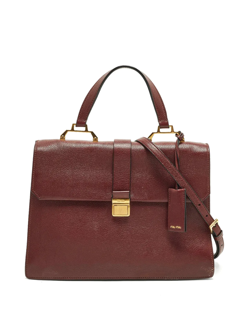 Miu Miu Pre-Owned Madras push-lock tote bag - Rosso