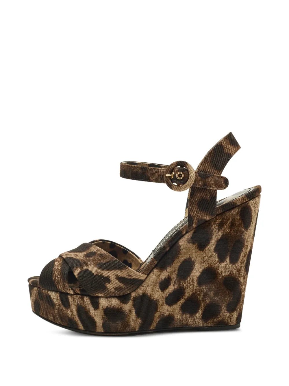 Dolce & Gabbana Pre-Owned leopard-print wedge sandals - Marrone