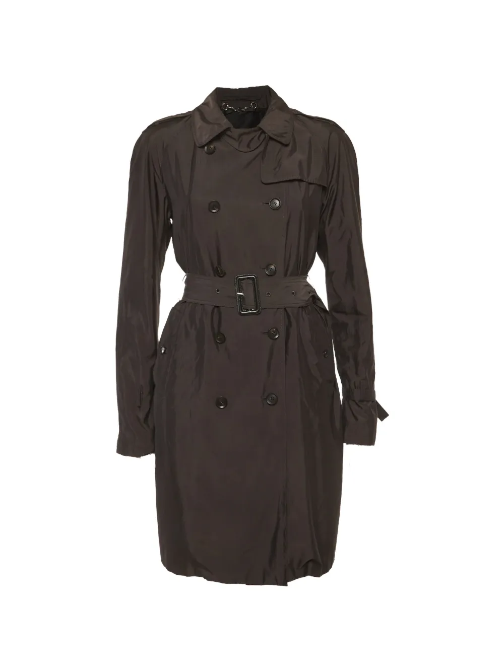 Gucci Pre-Owned Trench doppiopetto con cappuccio - Nero