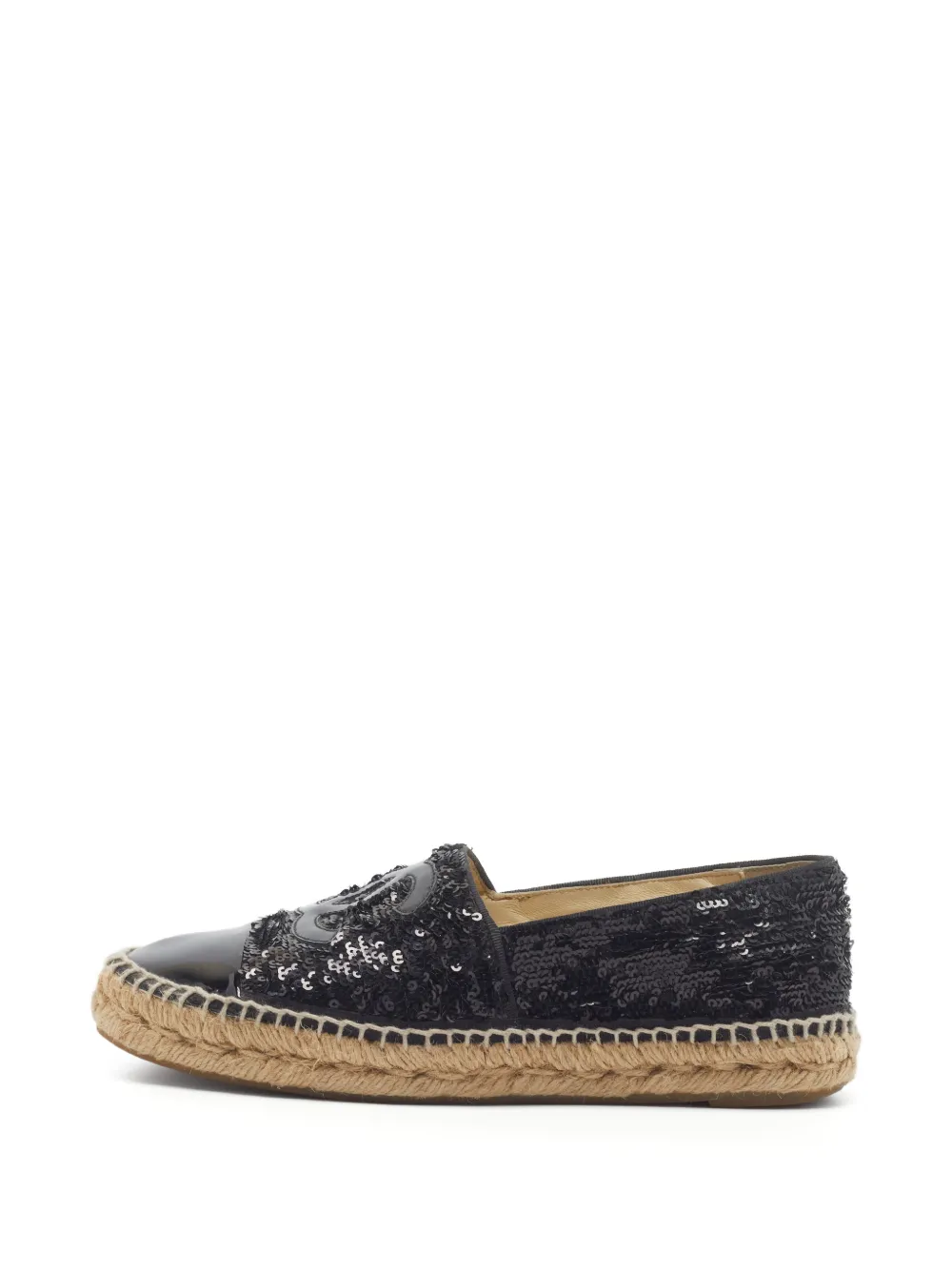 CHANEL Pre-Owned CC sequin-embellished espadrilles - Black