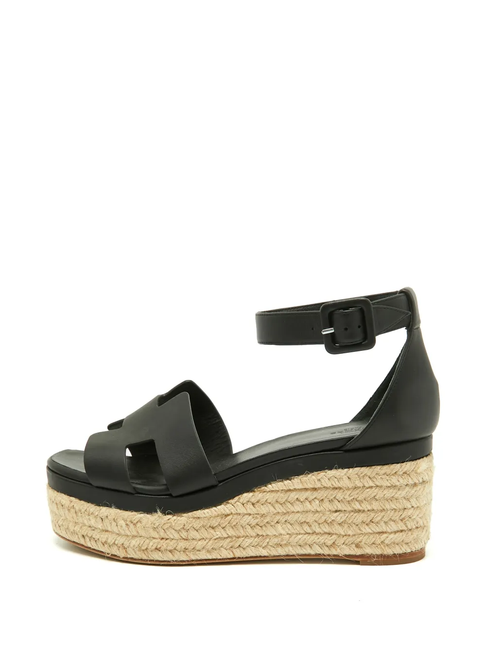 Hermès Pre-Owned Elda leather wedge sandals - Nero