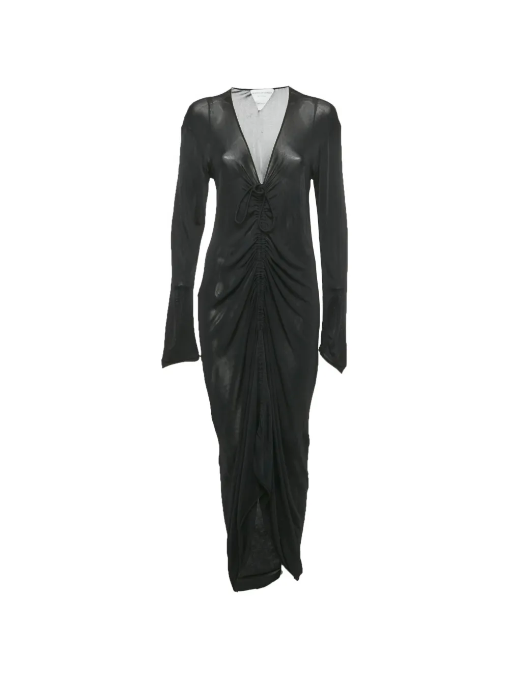 Bottega Veneta Pre-Owned ruched-detail midi dress - Nero