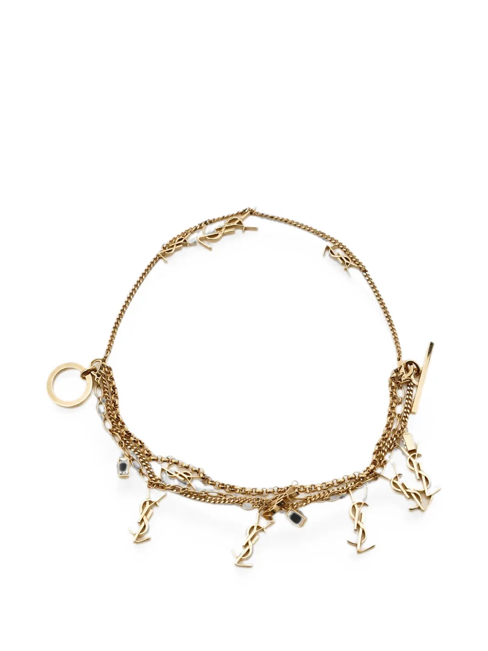 Saint Laurent Pre-Owned Cassandre multi-chains bracelet - Oro