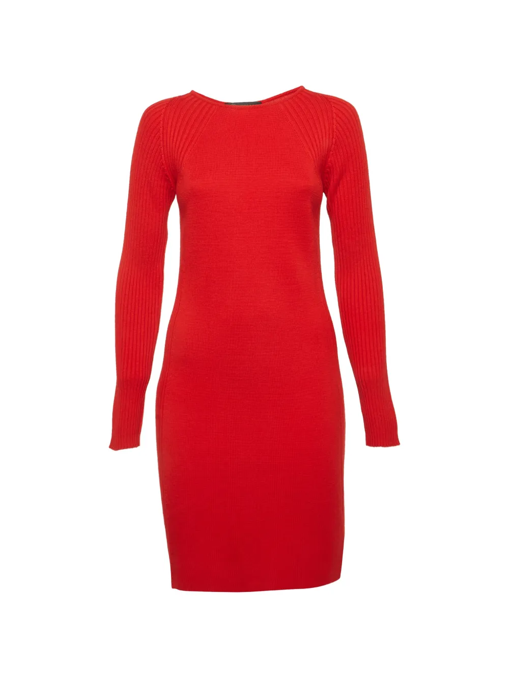Versace Pre-Owned rib-knit wool midi dress - Rosso