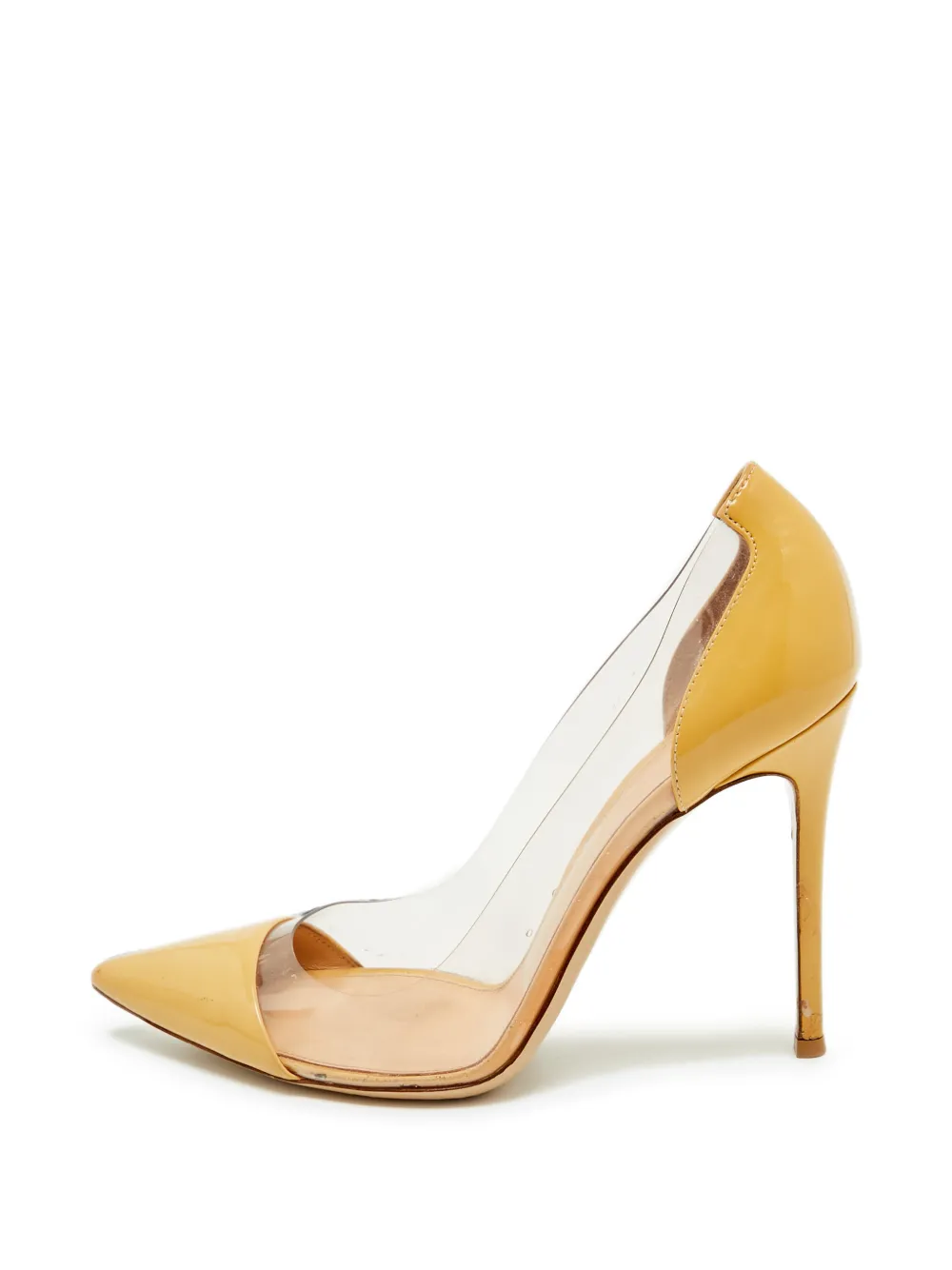 Gianvito Rossi Plexi pointed-toe pumps - Nude