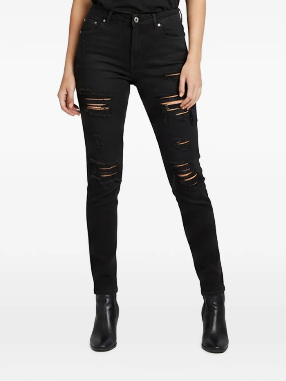 Dolce & Gabbana Pre-Owned distressed slim-fit jeans - Nero