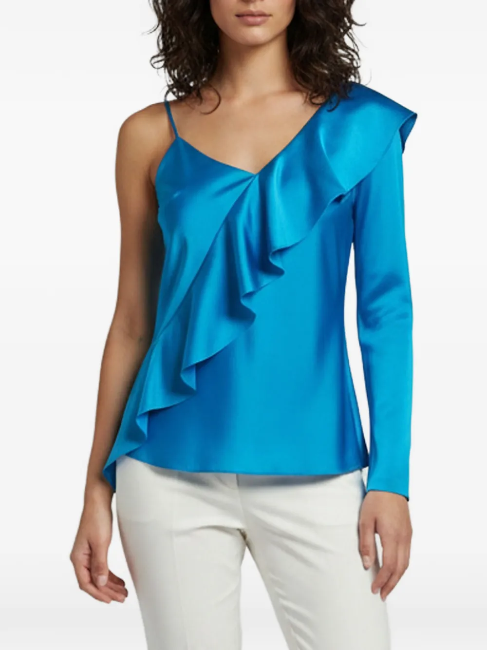DVF Diane von Furstenberg ruffle one-shoulder top - Blau