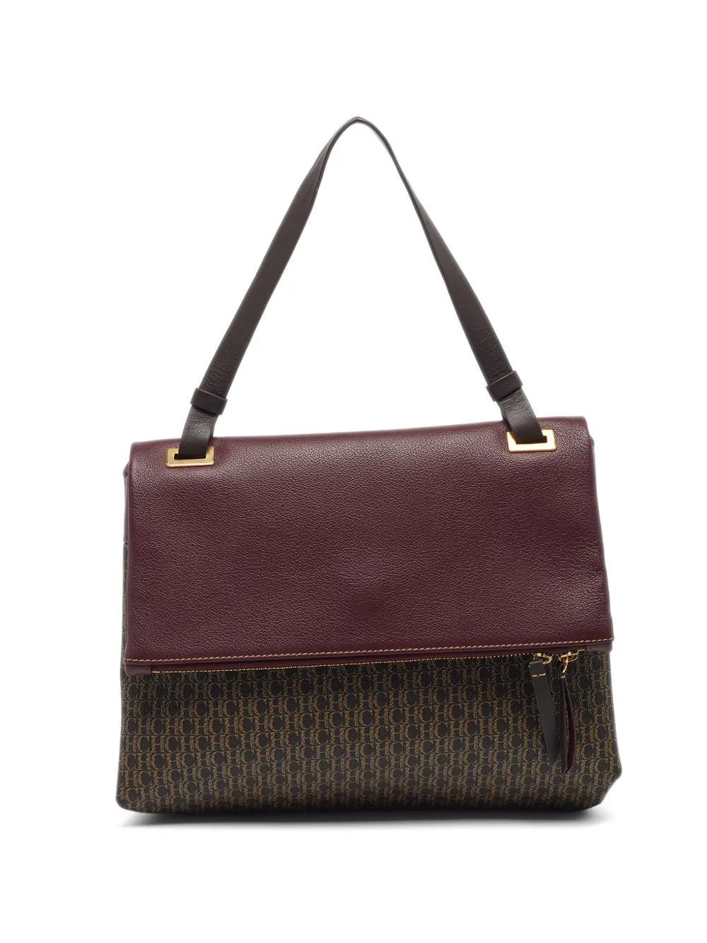 Carolina Herrera Vintage sac à main à plaque logo - Rouge