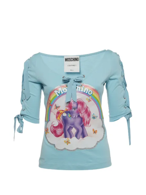 Moschino Pre-Owned Couture pony-print lace-up top