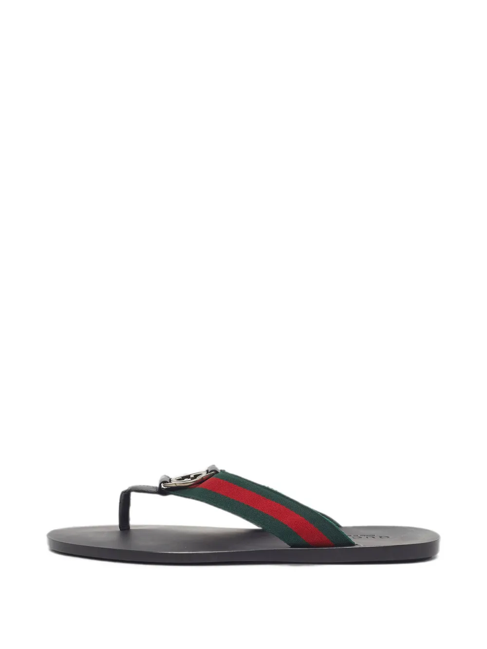 Gucci Pre-Owned Interlocking-G Web-strap thong sandals - Schwarz