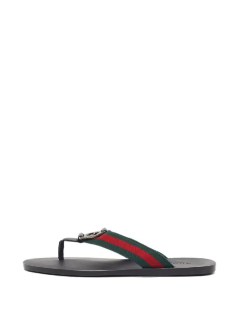 Gucci Pre-Owned Interlocking-G Web-strap thong sandals