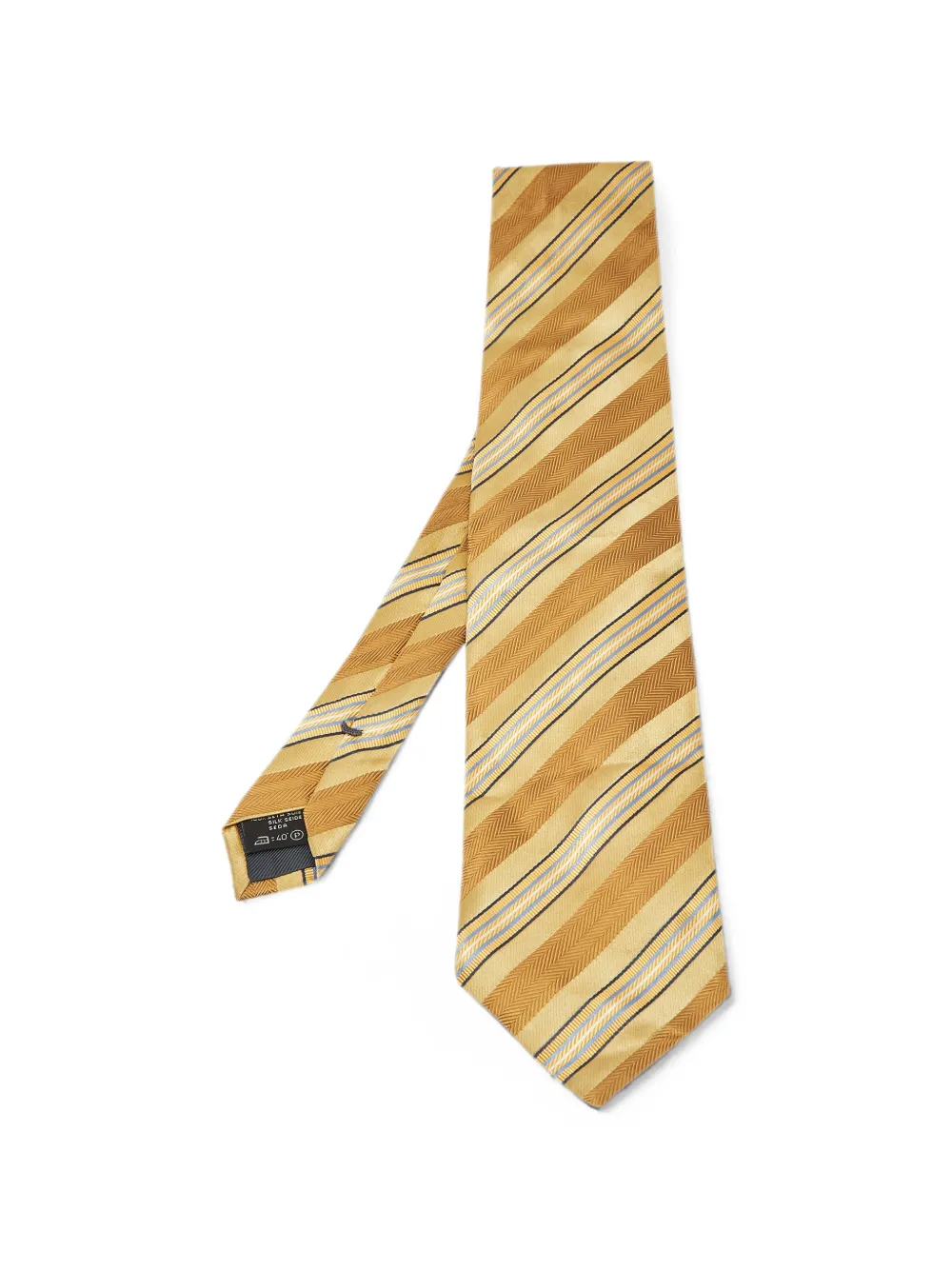 Ermenegildo Zegna Vintage diagonal-striped silk tie - Giallo