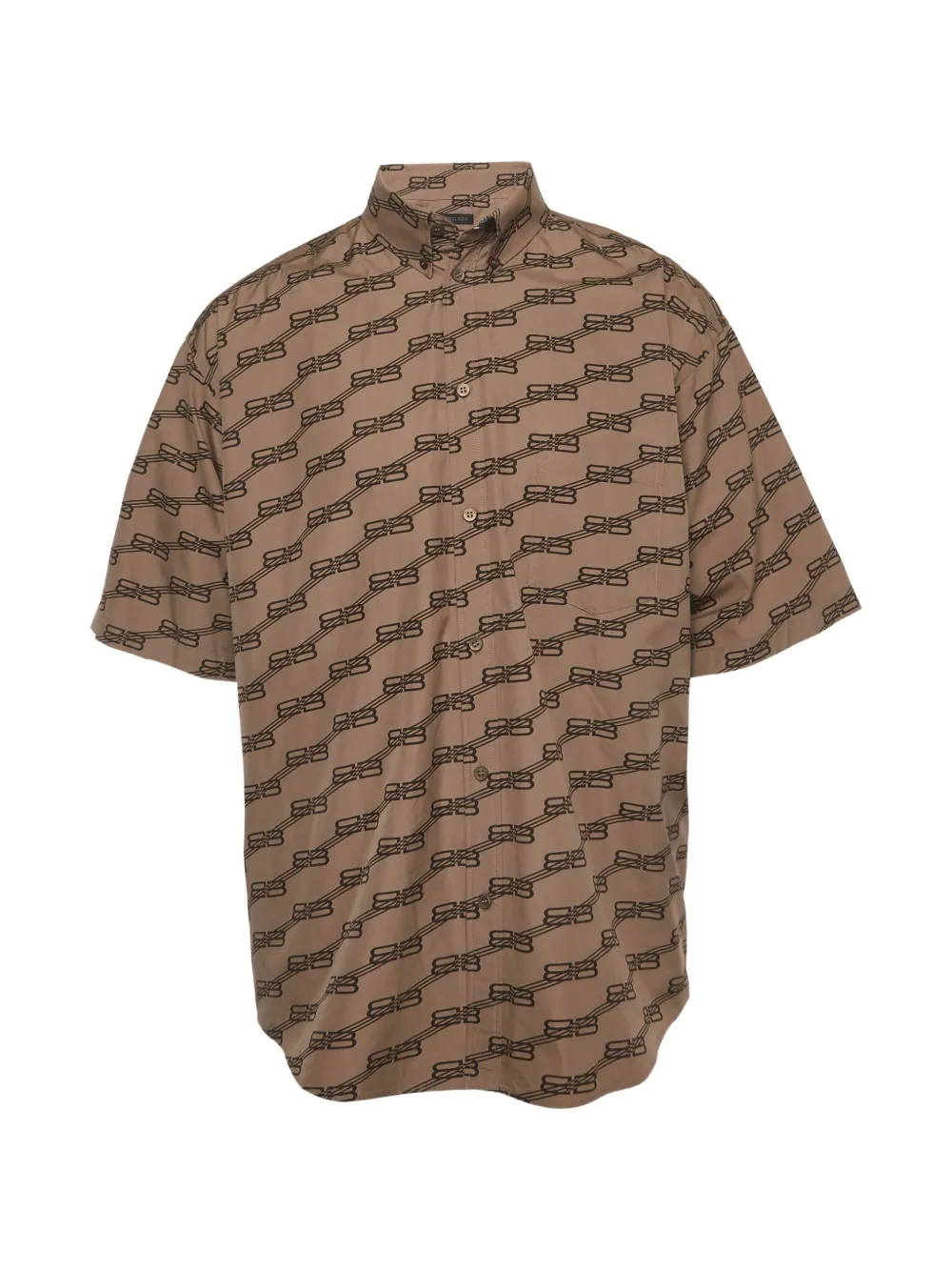 Balenciaga Pre-Owned monogram-print oversized shirt - Toni neutri