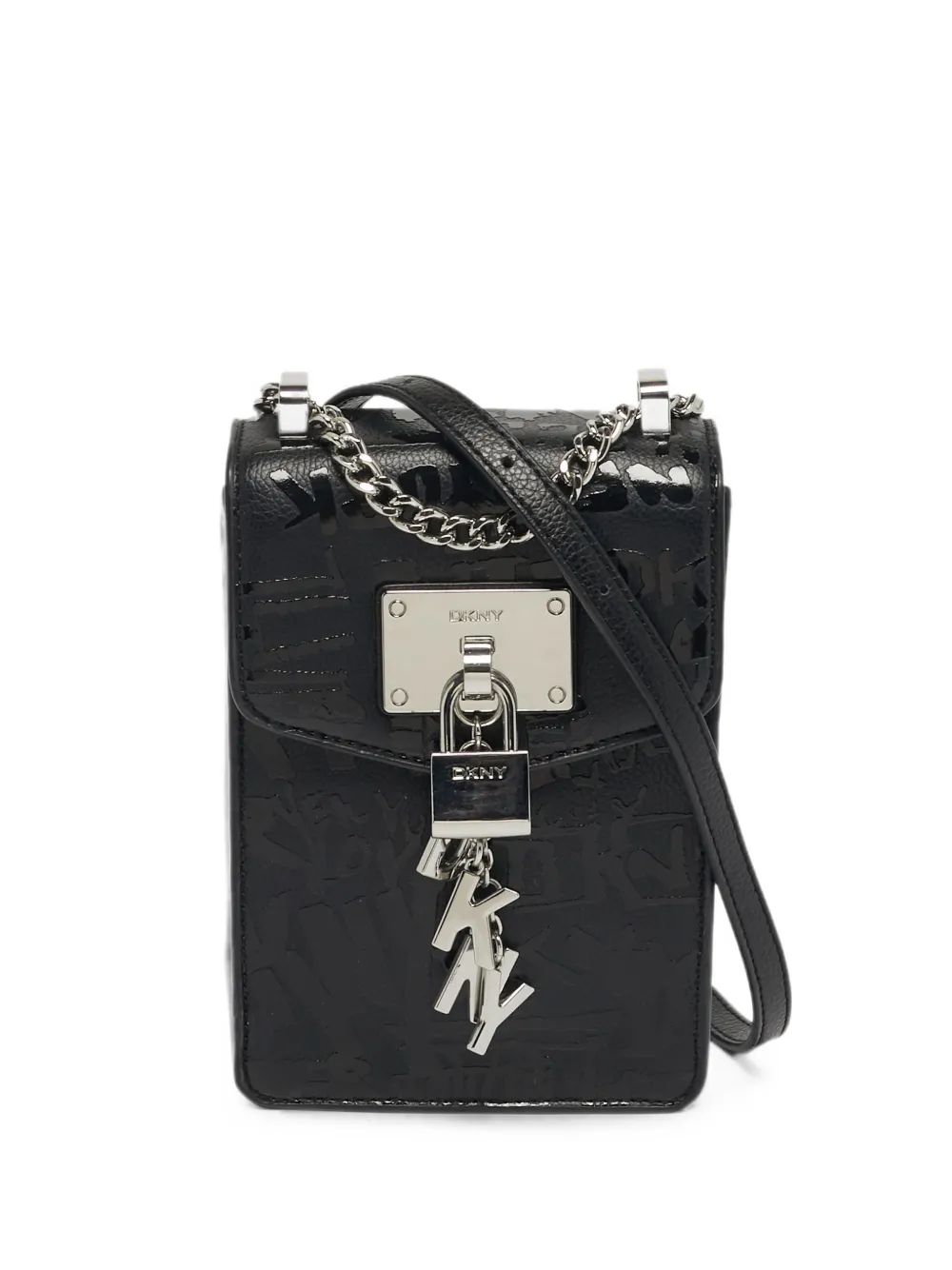 DKNY 2021 Elissa padlock-charm leather crossbody bag - Nero