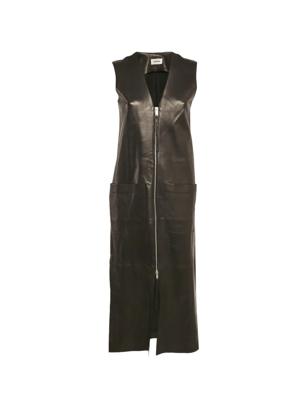 424 Abito smanicato con zip - Nero
