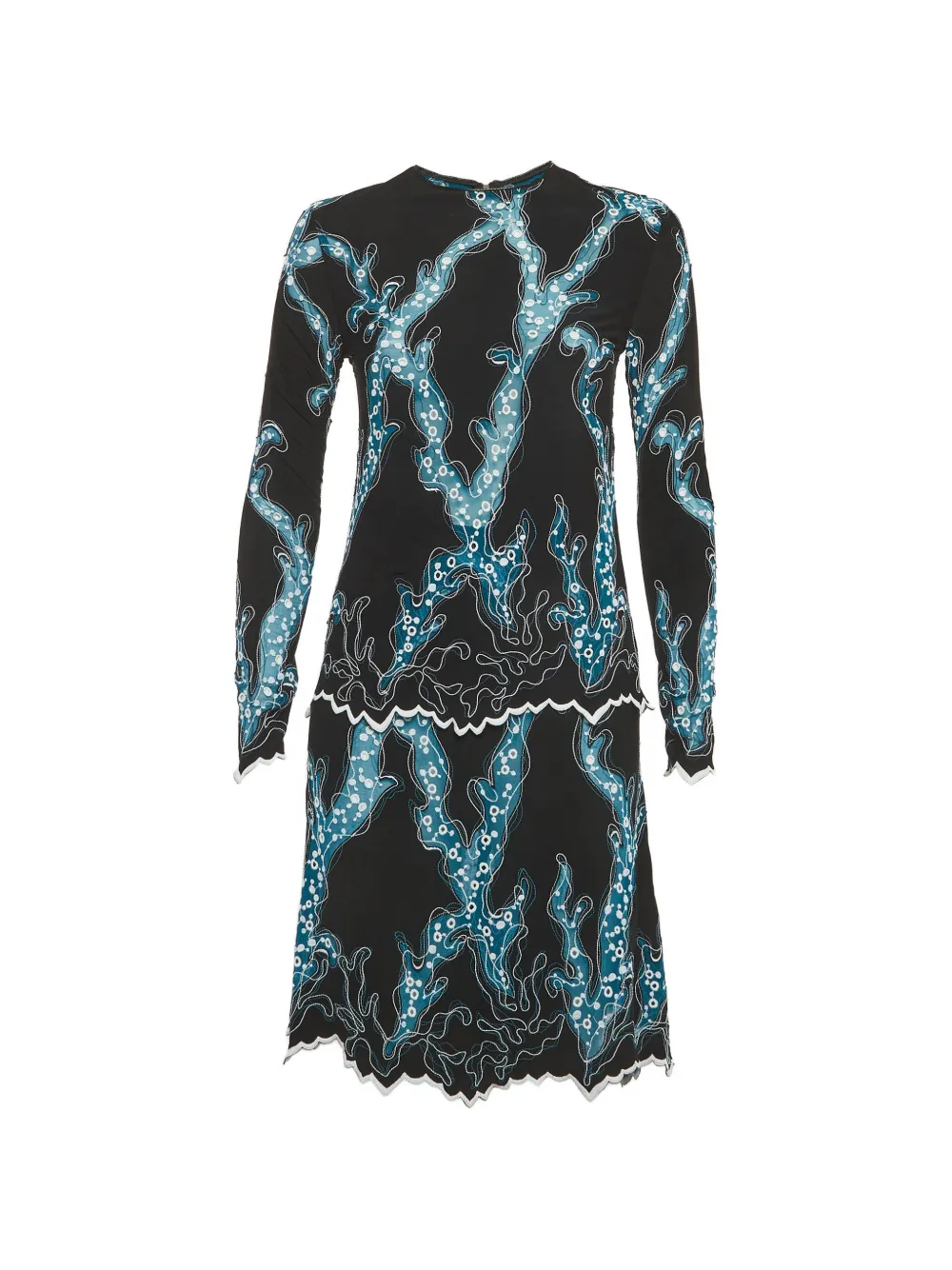 Louis Vuitton Pre-Owned embroidered jersey midi dress - Nero